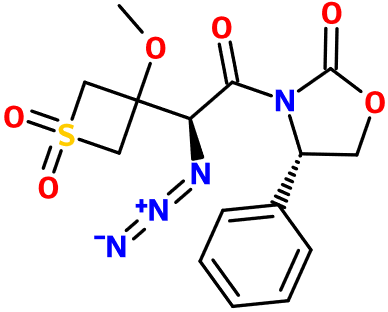 (image for) MC085145 3-[(1S)-1-Azido-2-oxo-2-[(4S)-2-oxo-4-phenyl-1,3-oxazolidin-3-yl]ethyl]-3-methoxy-1lambda6-thietane-1,1-dione